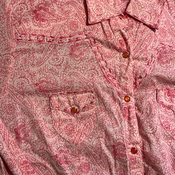 Panhandle Slim Pink Paisley Pearl Snap 😍 - Picture 3 of 7